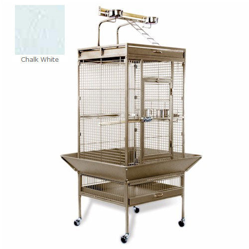 Medium Wrought Iron Select Bird Cage - Chalk White