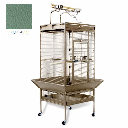 Medium Wrought Iron Select Bird Cage - Sage Green