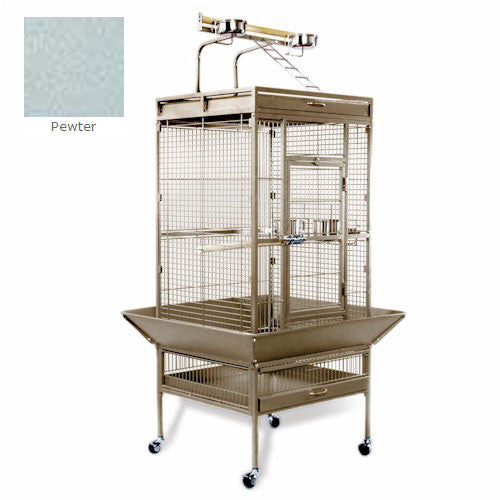 Medium Wrought Iron Select Bird Cage - Pewter