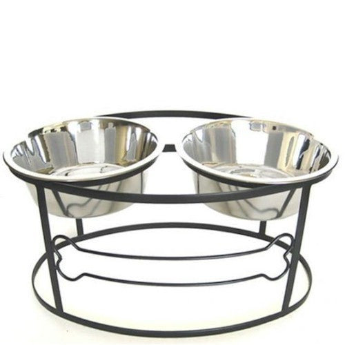 Bone Raised Double Dog Bowl - Small