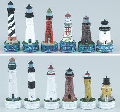 Fame 0068 East Coast And Great Lakes Lighthouses Chess Set Pieces
