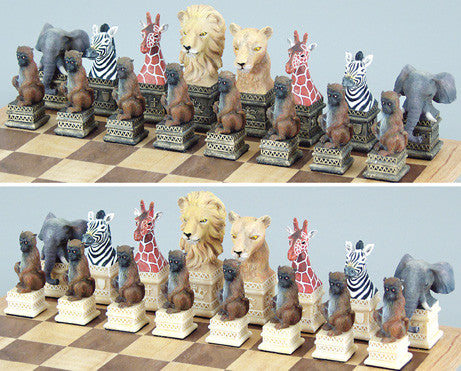 Fame 0032m Medium Wildlife Animal Chess Set Pieces