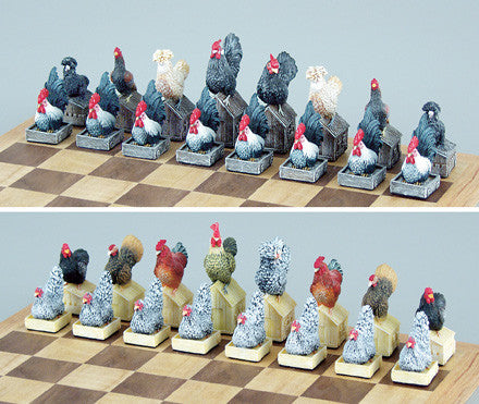 Fame 0029 Rooster And Hen Chess Set Pieces