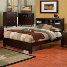 Alpine Sk-01q Queen Bed W/ Bookcase Headboard