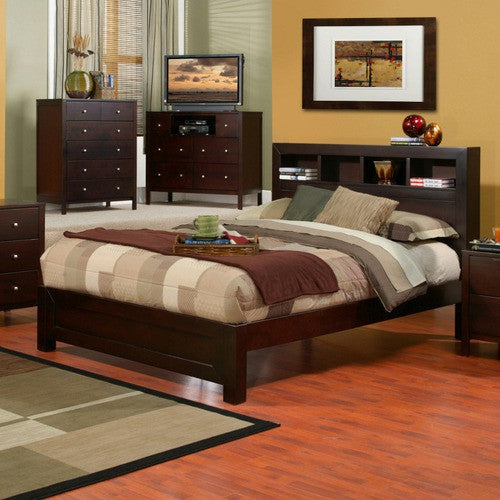 Alpine Sk-08f Full Bed W/ Bookcase Headboard