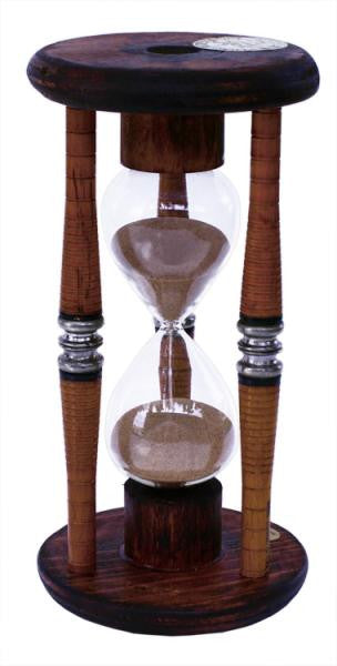 15 Minute Antique Wood Sand Timer - 10 Inches Tall