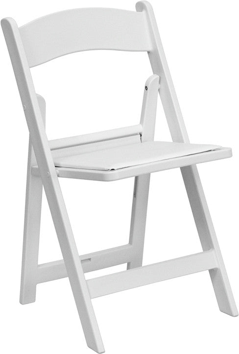 Hercules Series 1000 Lb. Capacity White Resin Folding Chair With White Vinyl Padded Seat Le-l-1-white-gg By Flash Furniture