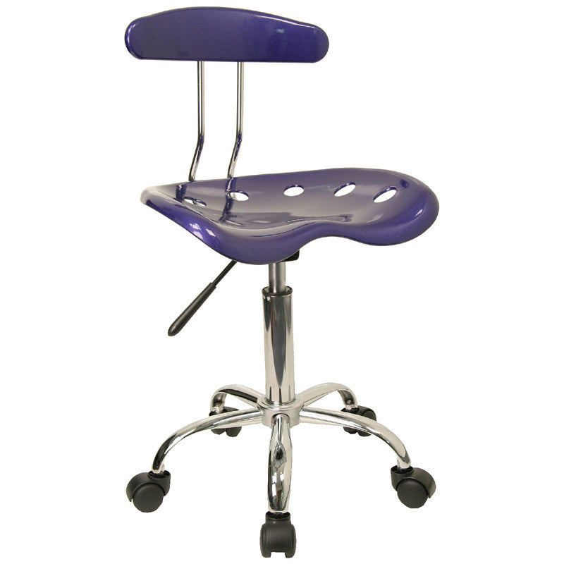 Vibrant Deep Blue And Chrome Computer Task Chair With Tractor Seat Lf-214-deepblue-gg By Flash Furniture