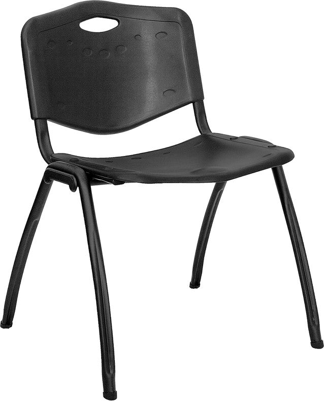 Hercules Series 880 Lb. Capacity Black Polypropylene Stack Chair Rut-d01-bk-gg By Flash Furniture