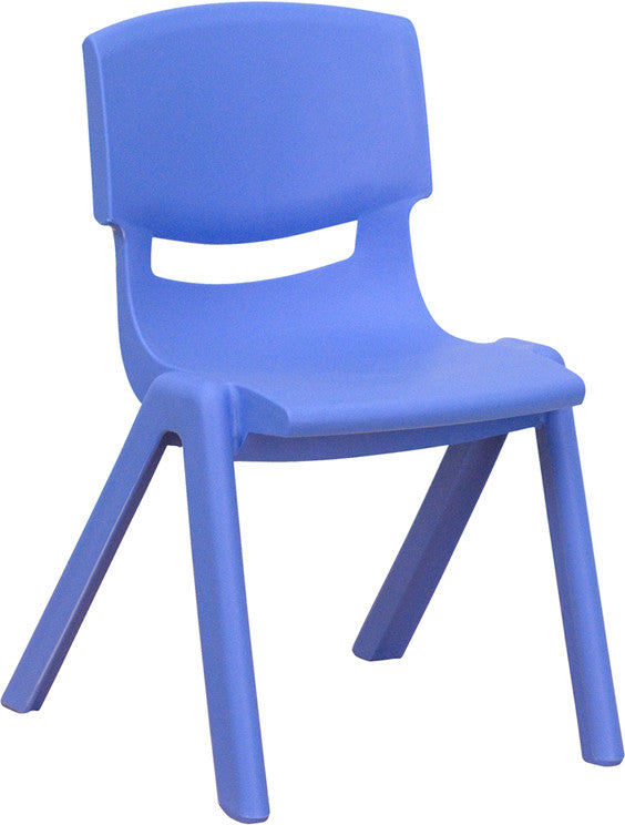 Blue Plastic Stackable School Chair With 12