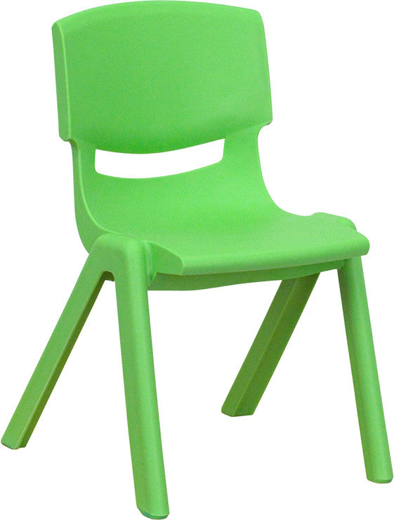 Green Plastic Stackable School Chair With 12