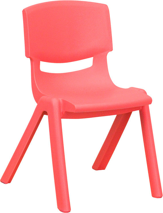 Red Plastic Stackable School Chair With 12