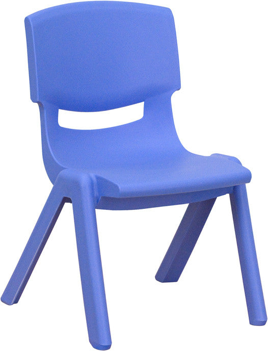 Blue Plastic Stackable School Chair With 10.5