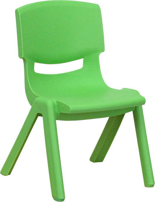 Green Plastic Stackable School Chair With 10.5