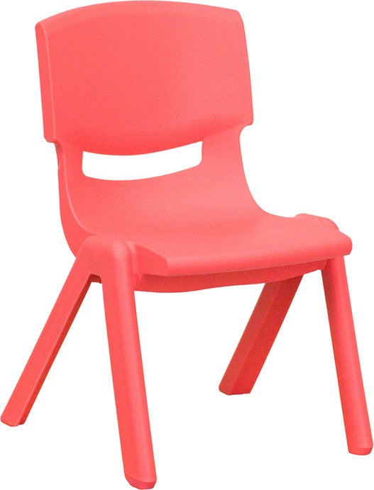 Red Plastic Stackable School Chair With 10.5