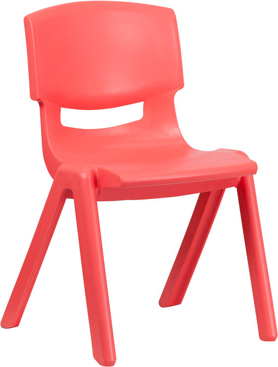 Flash Furniture Yu-ycx-005-red-gg Red Plastic Stackable School Chair With 15.5