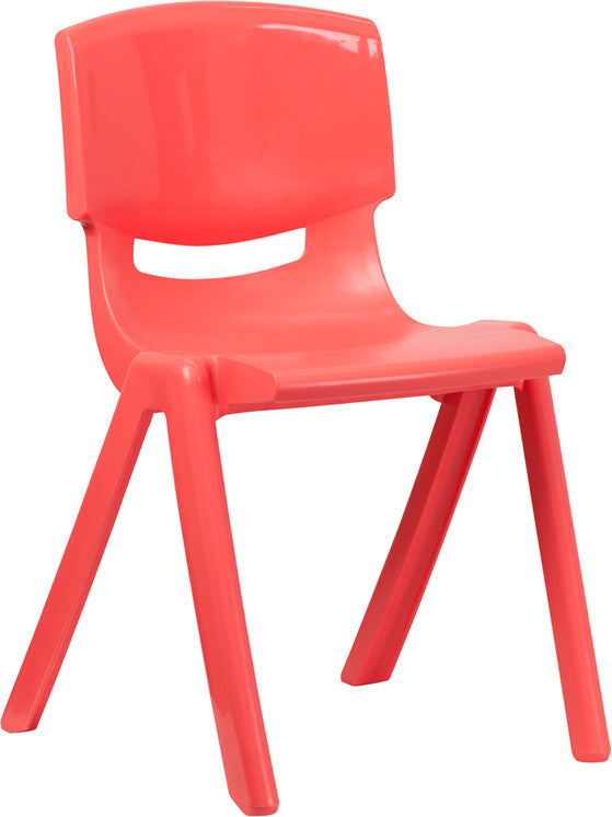 Flash Furniture Yu-ycx-007-red-gg Red Plastic Stackable School Chair With 18