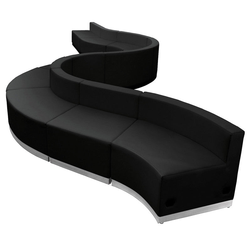 Flash Furniture Zb-803-400-set-bk-gg Hercules Alon Series Black Leather Reception Configuration, 10 Pieces