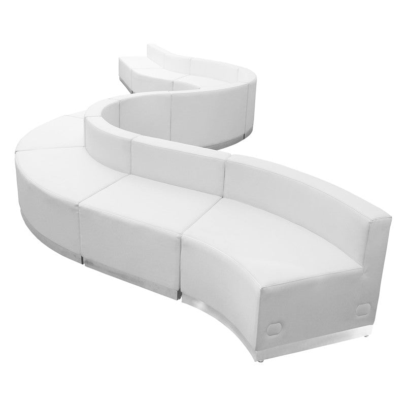 Flash Furniture Zb-803-400-set-wh-gg Hercules Alon Series White Leather Reception Configuration, 10 Pieces
