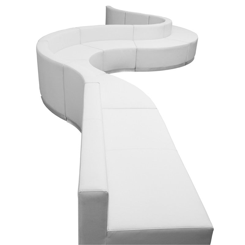 Flash Furniture Zb-803-410-set-wh-gg Hercules Alon Series White Leather Reception Configuration, 9 Pieces