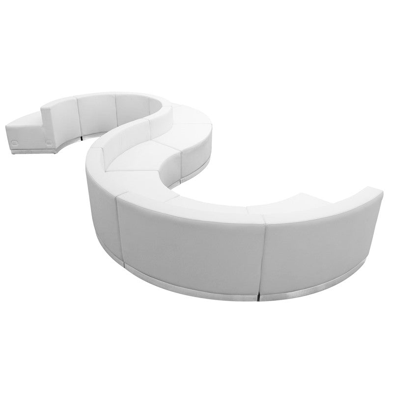 Flash Furniture Zb-803-420-set-wh-gg Hercules Alon Series White Leather Reception Configuration, 9 Pieces
