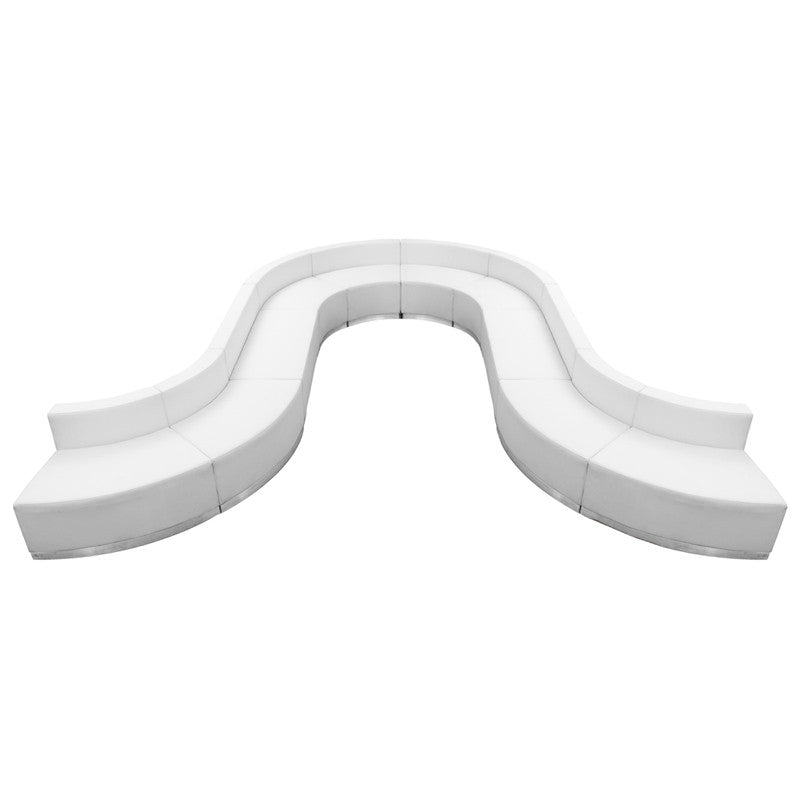 Flash Furniture Zb-803-450-set-wh-gg Hercules Alon Series White Leather Reception Configuration, 10 Pieces