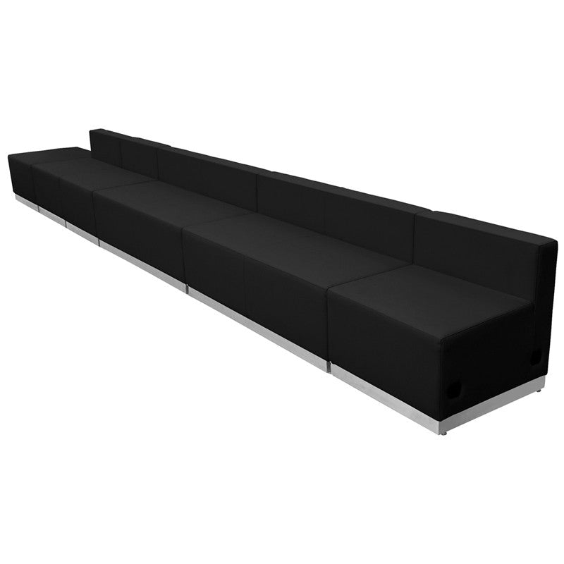 Flash Furniture Zb-803-490-set-bk-gg Hercules Alon Series Black Leather Reception Configuration, 6 Pieces