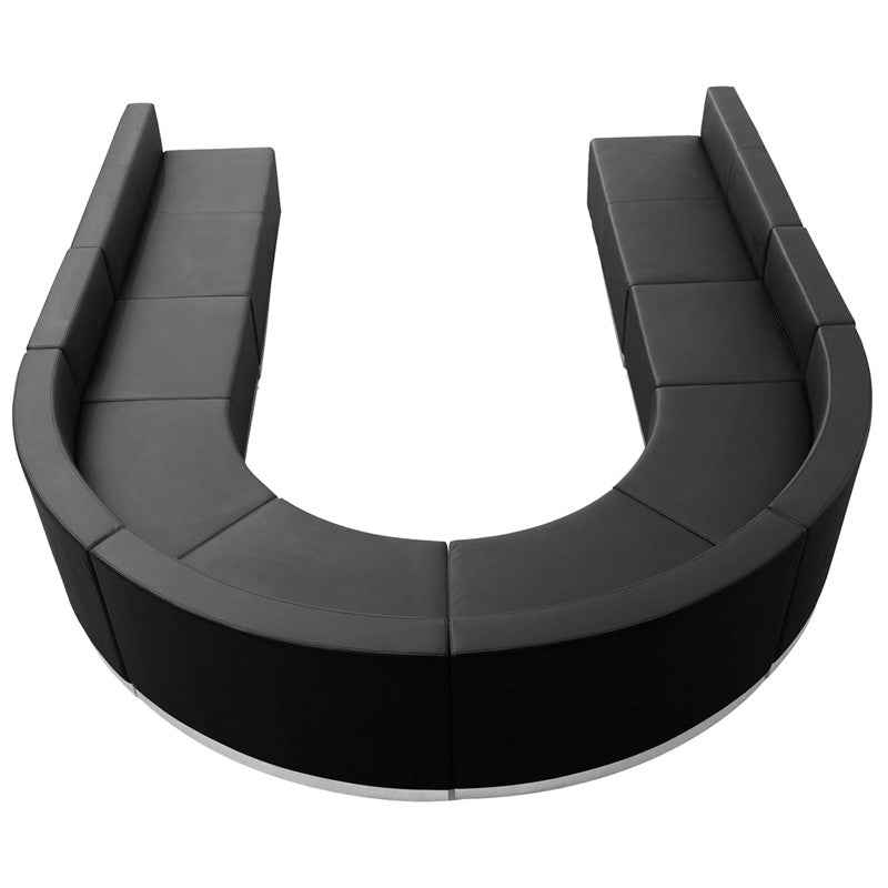 Flash Furniture Zb-803-530-set-bk-gg Hercules Alon Series Black Leather Reception Configuration, 8 Pieces