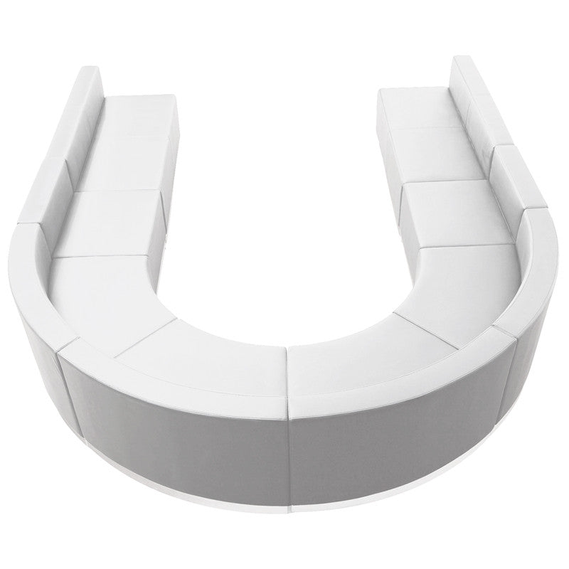 Flash Furniture Zb-803-530-set-wh-gg Hercules Alon Series White Leather Reception Configuration, 8 Pieces