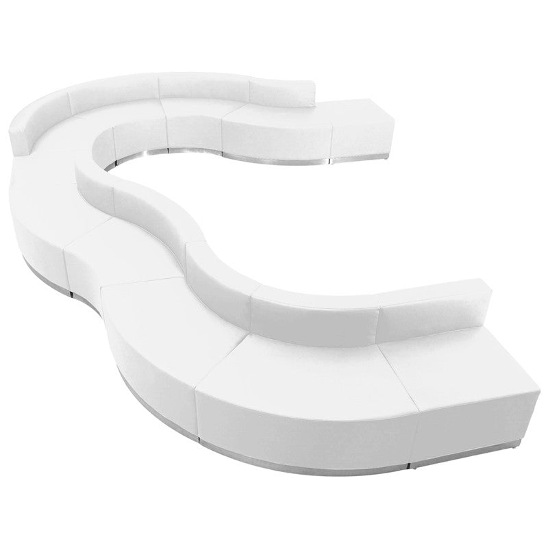 Flash Furniture Zb-803-570-set-wh-gg Hercules Alon Series White Leather Reception Configuration, 11 Pieces