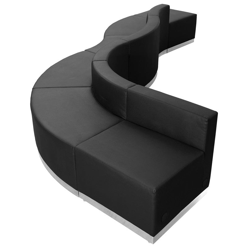 Flash Furniture Zb-803-580-set-bk-gg Hercules Alon Series Black Leather Reception Configuration, 6 Pieces