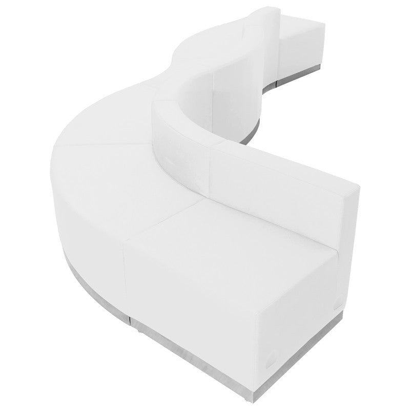 Flash Furniture Zb-803-580-set-wh-gg Hercules Alon Series White Leather Reception Configuration, 6 Pieces