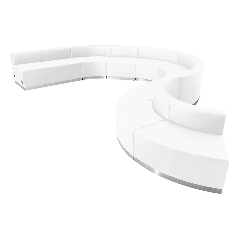 Flash Furniture Zb-803-600-set-wh-gg Hercules Alon Series White Leather Reception Configuration, 9 Pieces