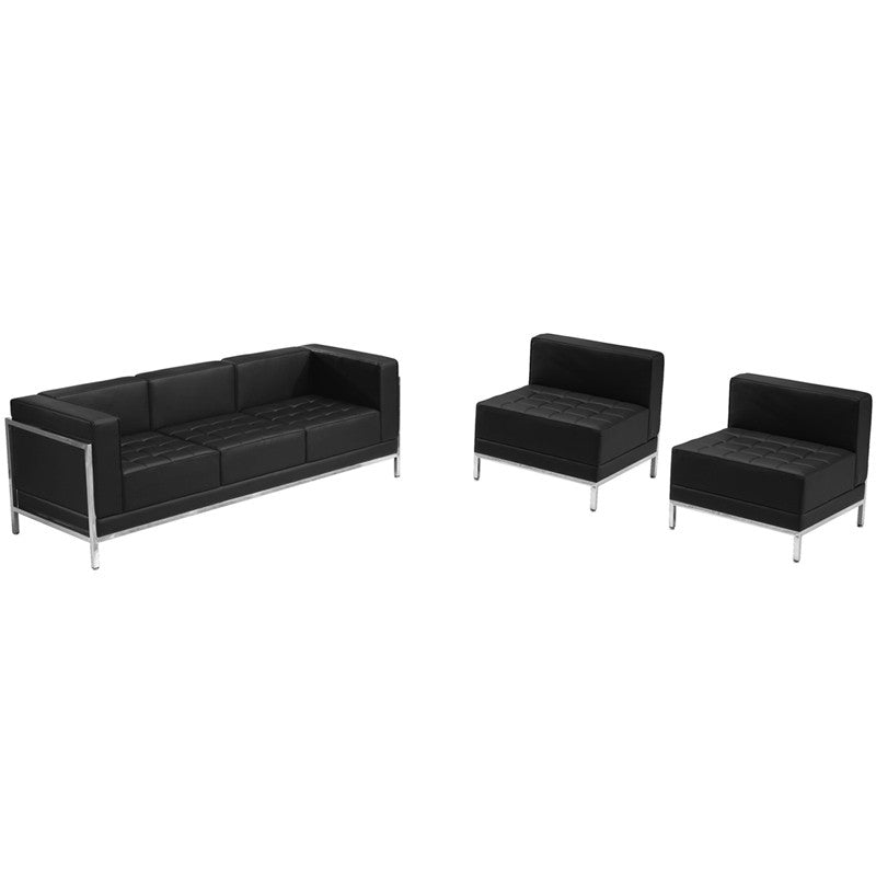 Flash Furniture Zb-imag-set13-gg Hercules Imagination Series Black Leather Sofa & Chair Set