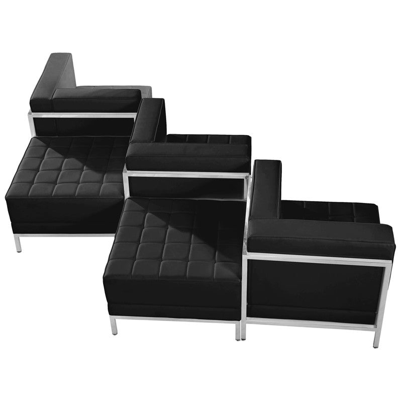 Flash Furniture Zb-imag-set5-gg Hercules Imagination Series Black Leather 5 Piece Chair & Ottoman Set