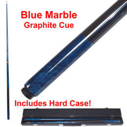 Trademark Commerce 40-grblu Blue Marble Graphite 2 Piece Pool Cue With Case By Tgt