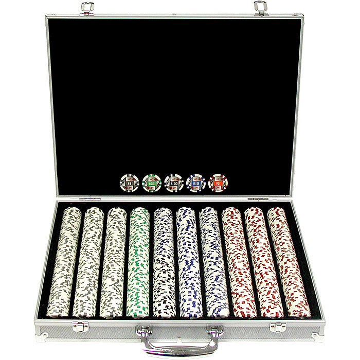 Trademark Commerce 10-1003-1ks 1000 11.5g 4 Aces Poker Chip Set W/aluminum Case