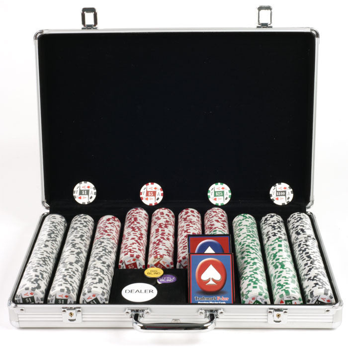 Trademark Commerce 10-1003-650sdx 650 11.5g 4 Aces Poker Chip Set W/executive Aluminum Case