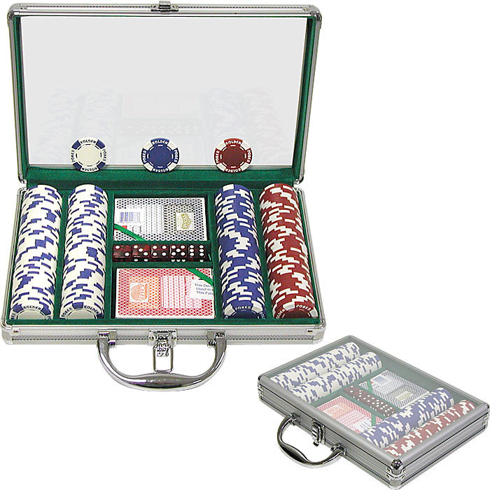 Trademark Commerce 10-1055-2002c 200 11.5g Holdem Poker Chip Set W/clear Cover Aluminum Case