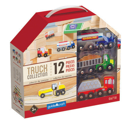 Guidecraft G6718 Wooden Truck Collection Set Of 12
