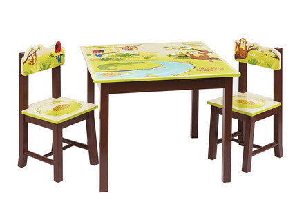 Guidecraft G86902 Jungle Party Table And Chairs Set