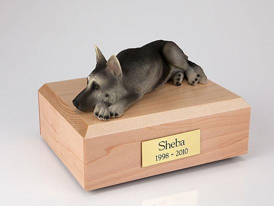 German Shepherd, Black/silver Tr200-1581 Figurine Urn