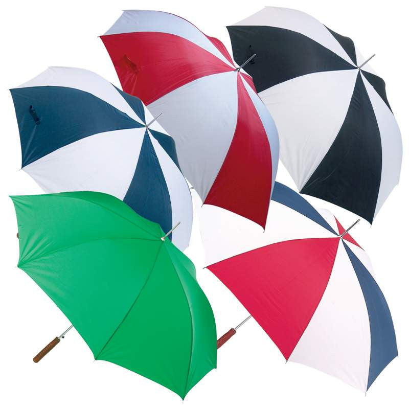 All-weather 48" Auto Open Umbrella - Black/white