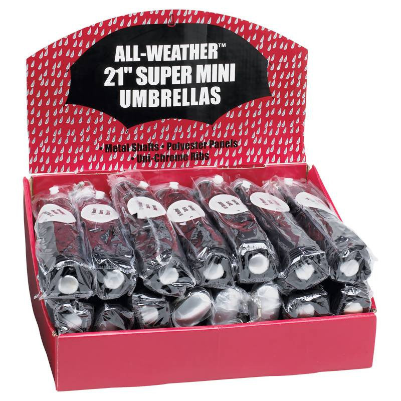 All-weather 24pc Set Of Black Umbrellas In Display Box