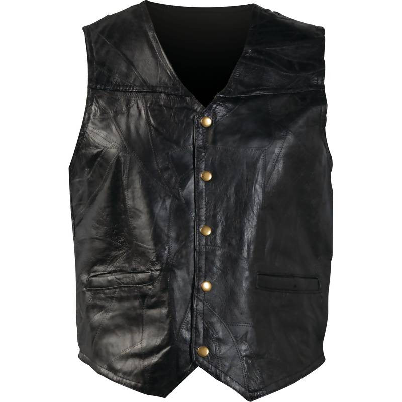 Giovanni Navarre® Italian Stone Design Genuine Leather Vest - Xl