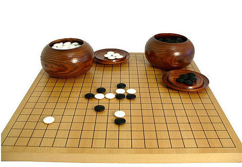 Go Board With Wood Bowls And 8mm Thick Glass Stones 22822-08k-06