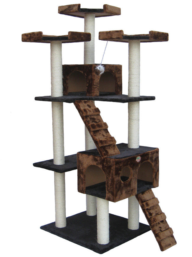 Gopetclub Cat Tree Furniture Black/brown 72" (f2082)