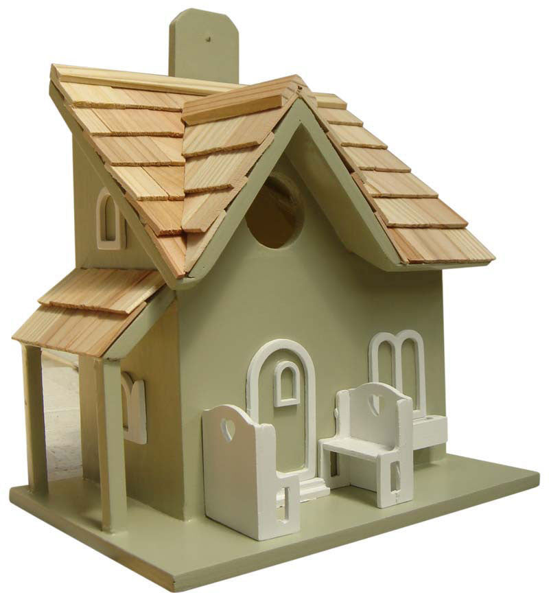 Nestling Series Little Retreat Birdhouse (green) By Home Bazaar (hb-7039gs)