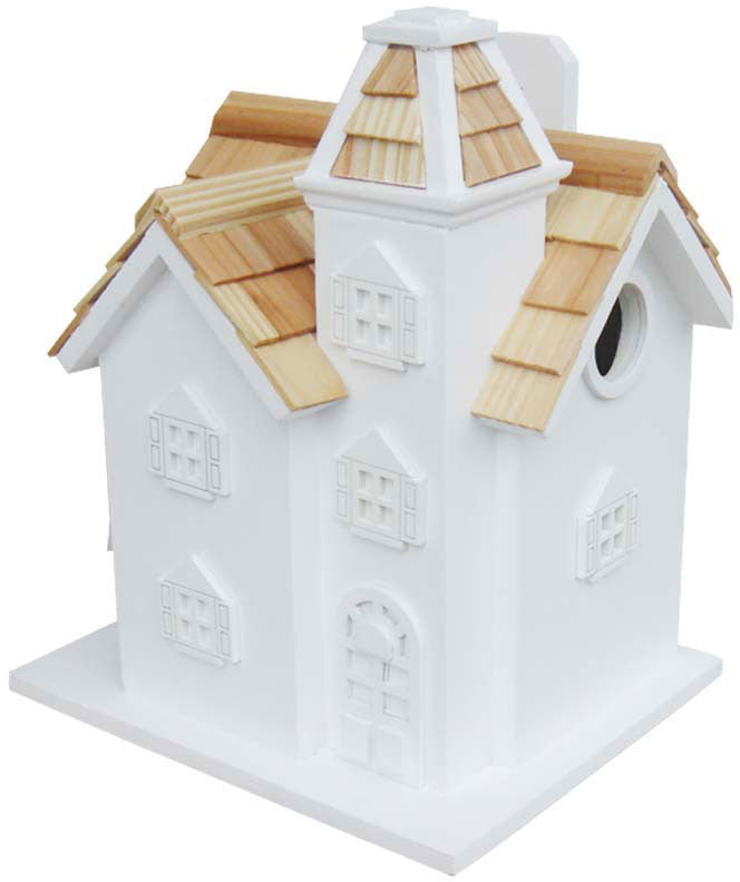 Nestling Series Little Manor Birdhouse (white) By Home Bazaar (hb-7043ws)