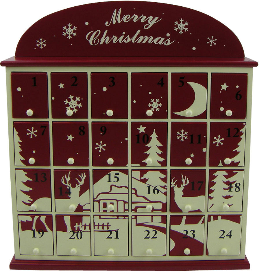 Advent Calendars White Christmas Advent - Deer By Home Bazaar (hb-8010s)